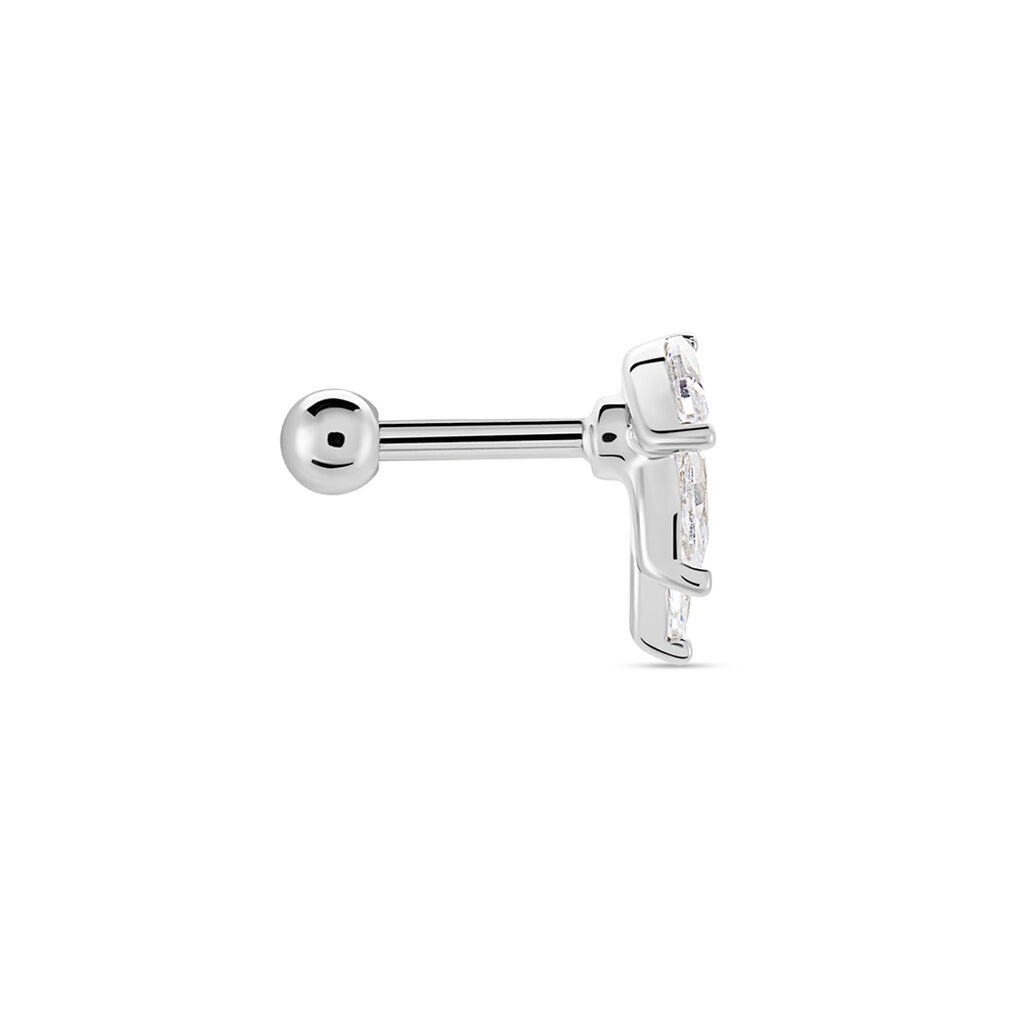 Bijoux D'oreilles Unitaire Fox Argent Rhodié Oxyde De Zirconium