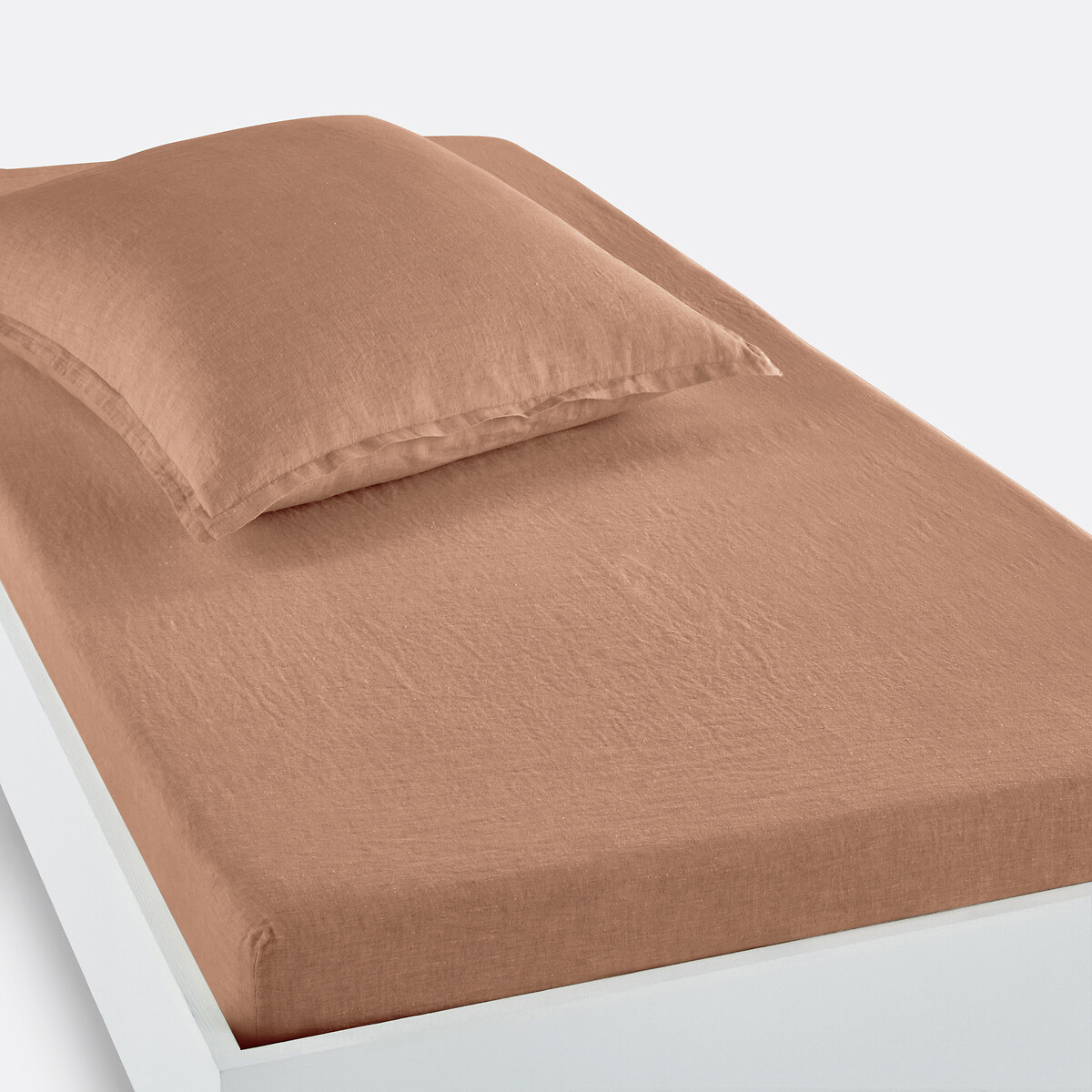 LA REDOUTE INTERIEURS<br>Lençol justo de linho lavado, bainha 30 cm, Linot