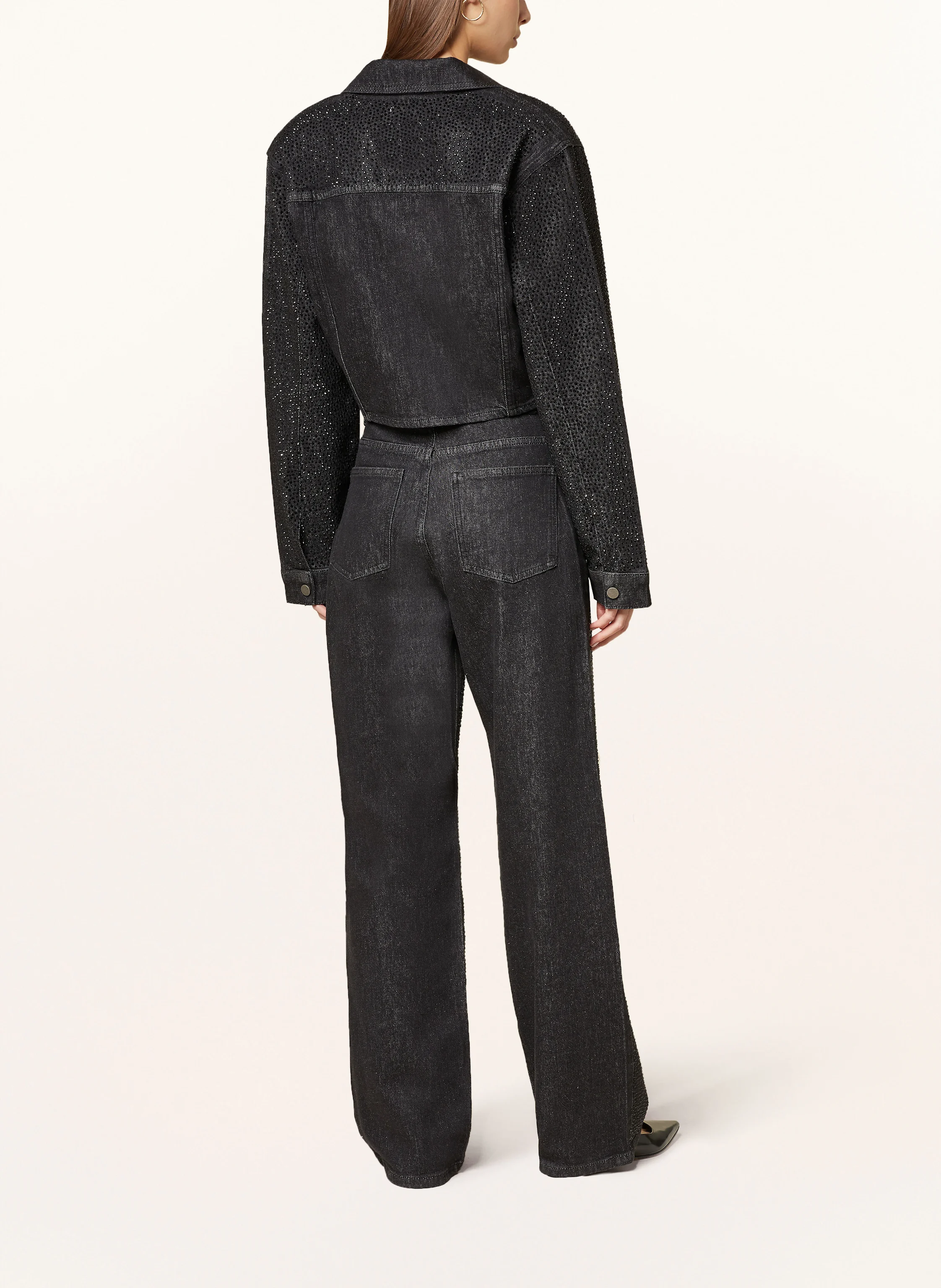 GESTUZ Cropped-Jeansjacke ZORAHGZ mit Schmucksteinen