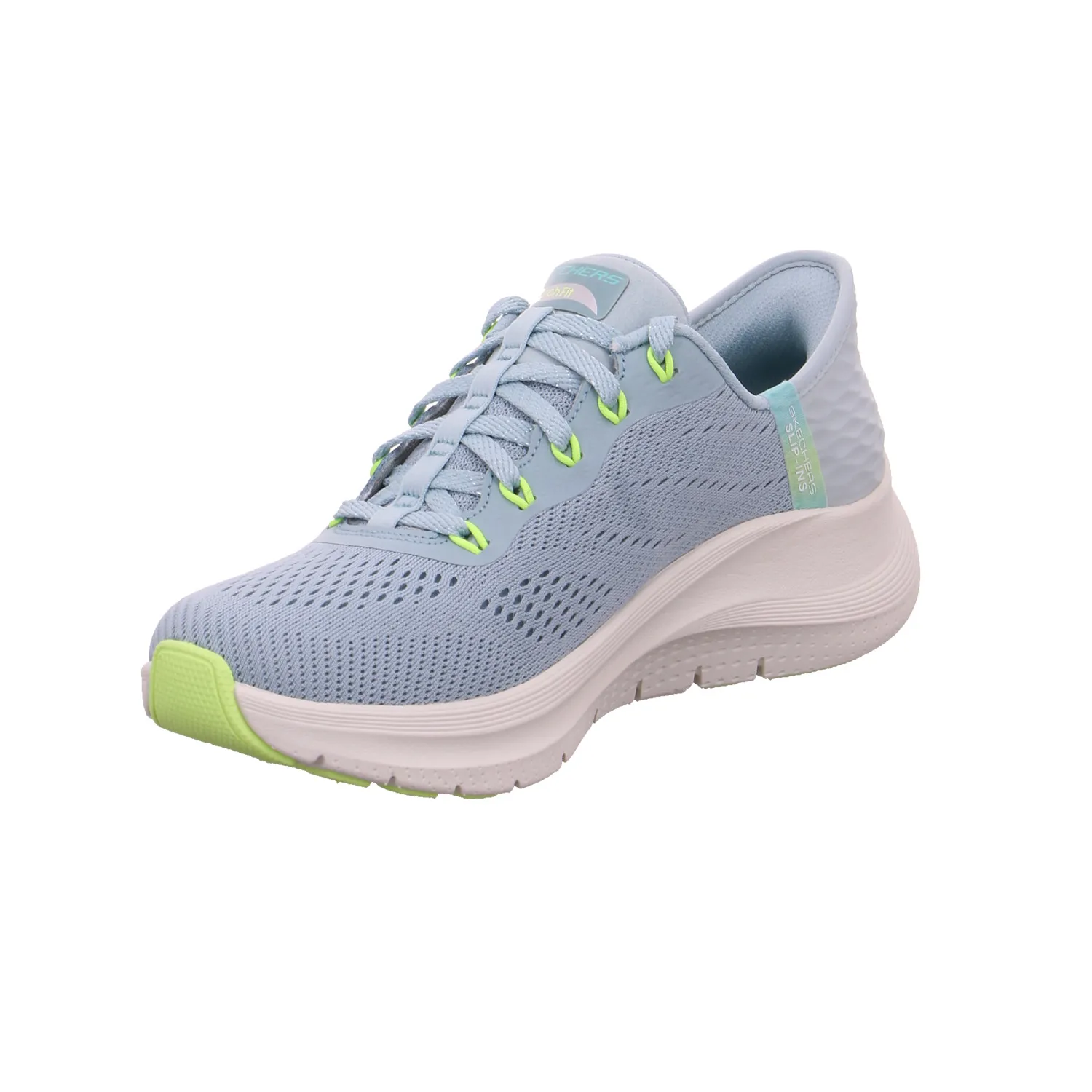 SKECHERS Sneaker Hellblau Textil  mit Wechselfussbett