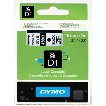 Dymo D1 Schriftband, schwarz auf weiß, 19 mm x 7 m