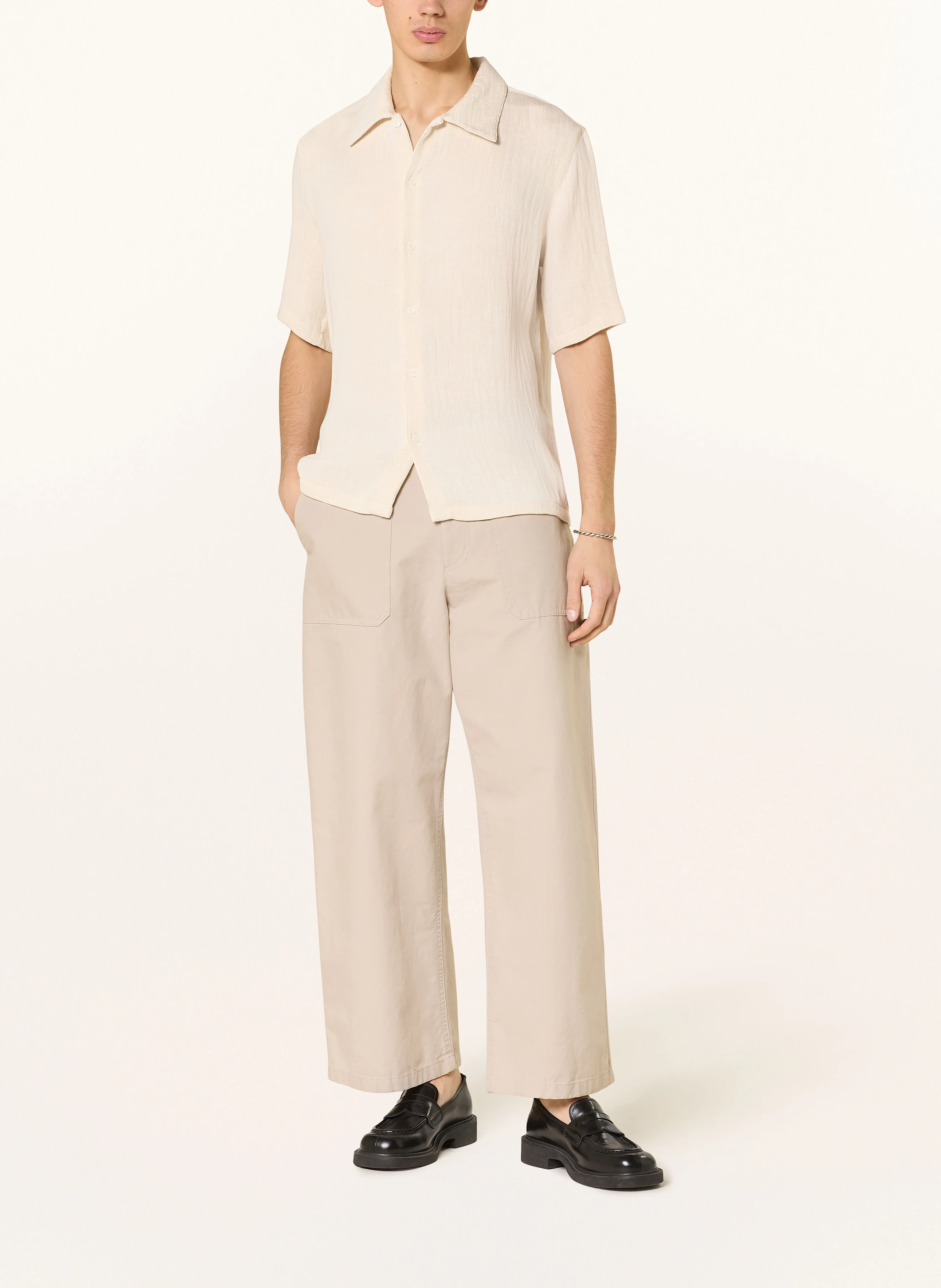SANDRO Kurzarm-Hemd Slim Fit mit Plissees