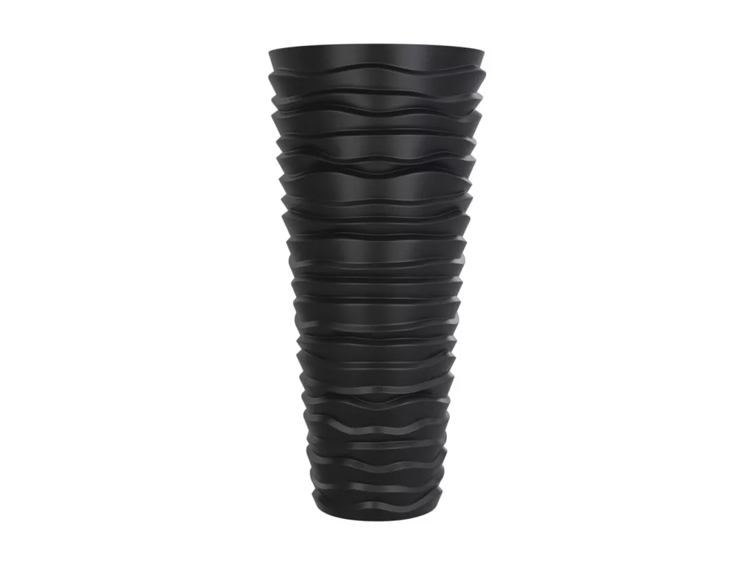 Jardinière et intérieur amovible anthracite aspect rainuré