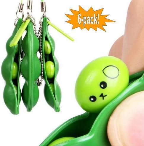 6-pakke - grønne bønner - bønner - fidget-leker - leketøy / sensorisk grønn