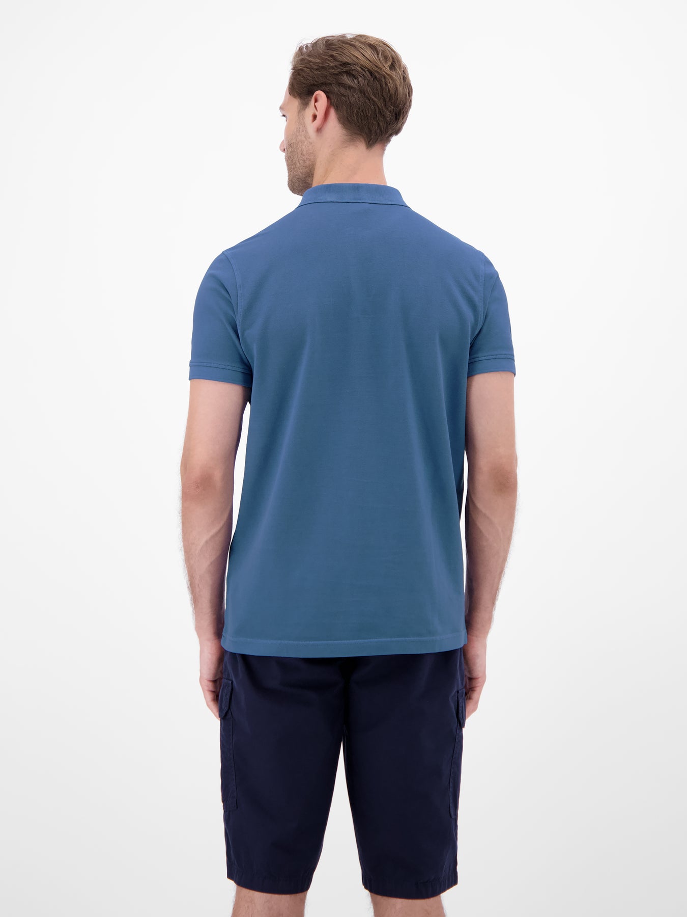 Herren Poloshirt in gewaschener Optik