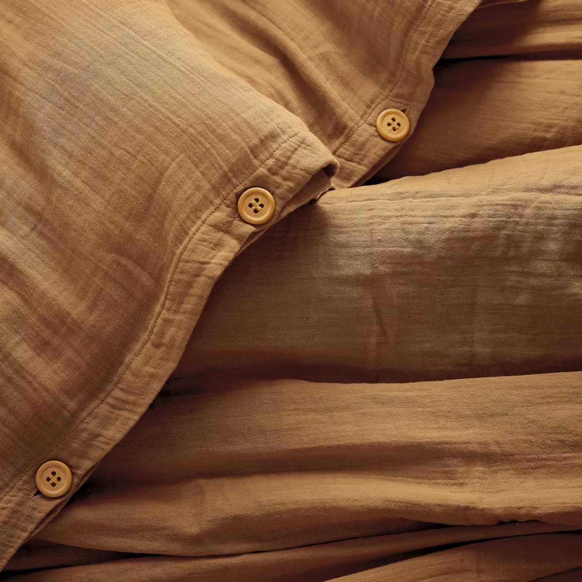 Housse de couette gaze de coton (260 x 240 cm) Gaïa Camel