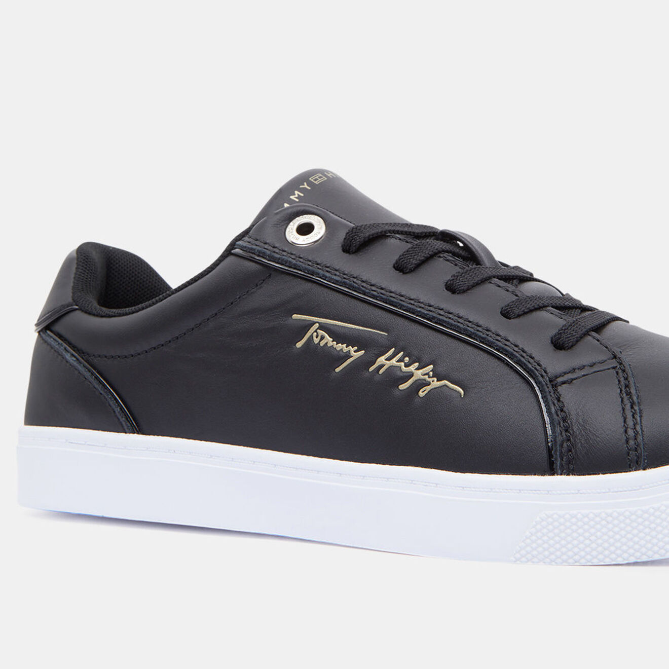 Tommy Hilfiger Baskets en Cuir Signature Piping noires
