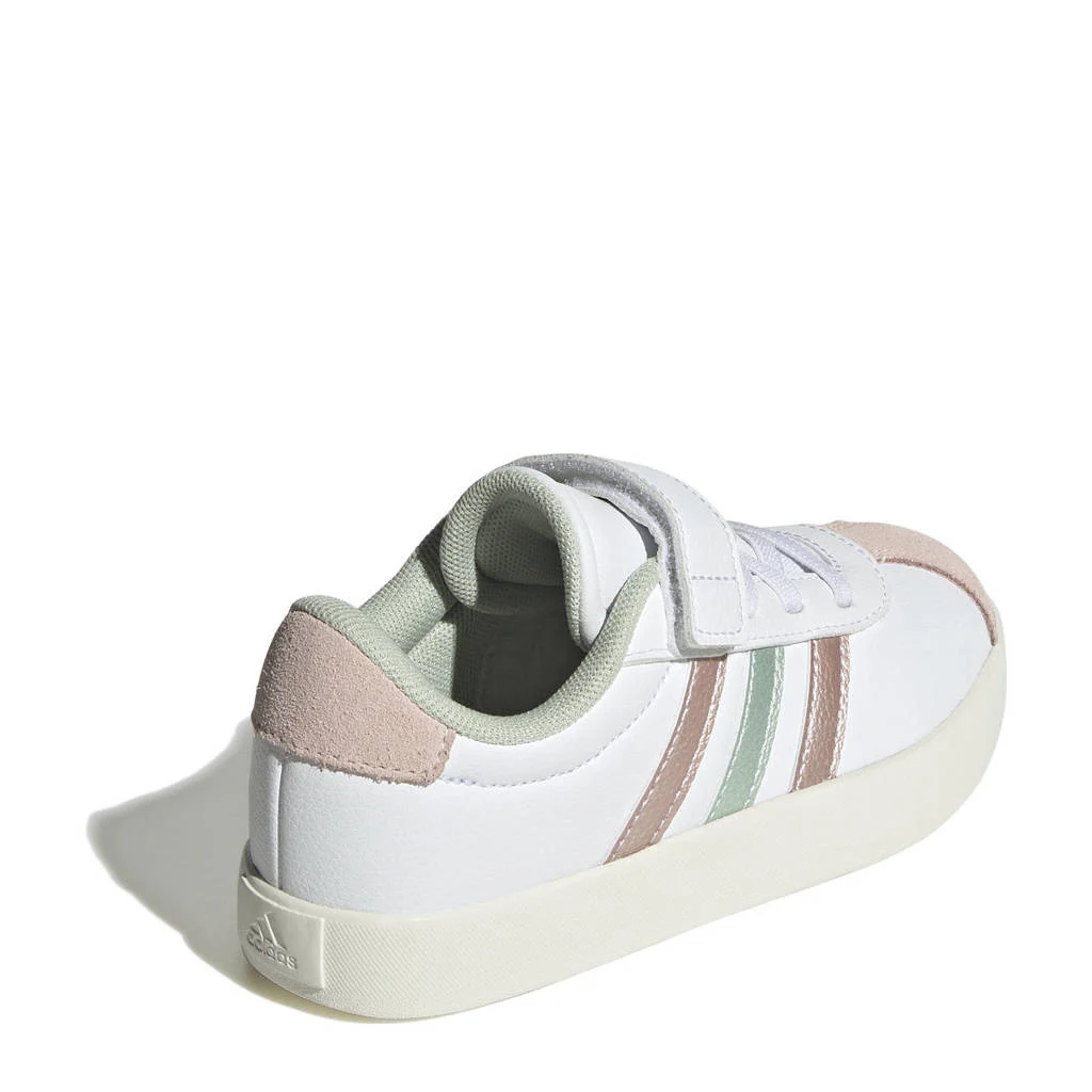 adidas VL Courtsneakers wit/roze/turquoise