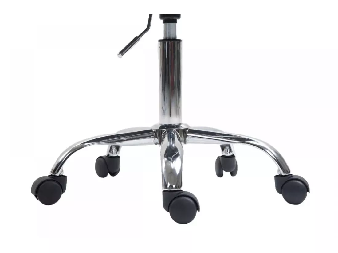 Chaise de bureau - Similicuir & Métal chromé - Gris - Lucy