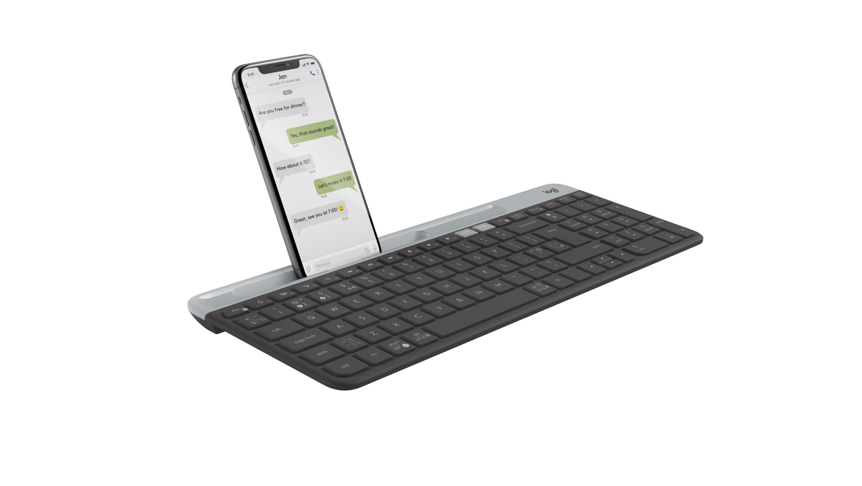 Logitech K580 Slim Multi-Device trådløst tastatur Grafit Nordic