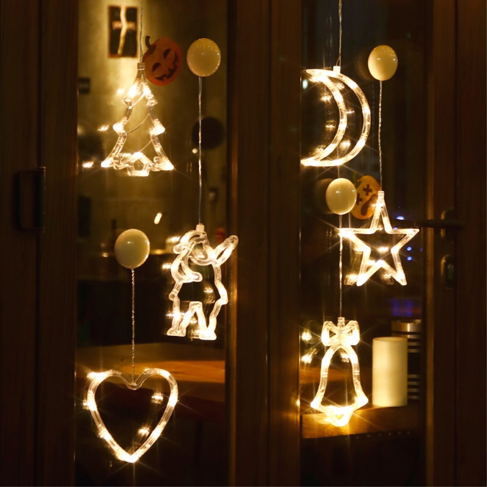 (20x15cm) Weihnachts LED Deko Christmas Fenster Beleuchtung mit Saugnapf (Batteriebetrieben) - Tannenbaum