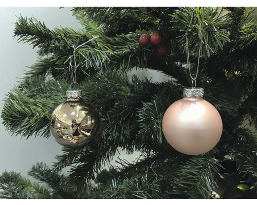 Glazen kerstboomballen Lafiora Ø 6 cm roze 54 st.