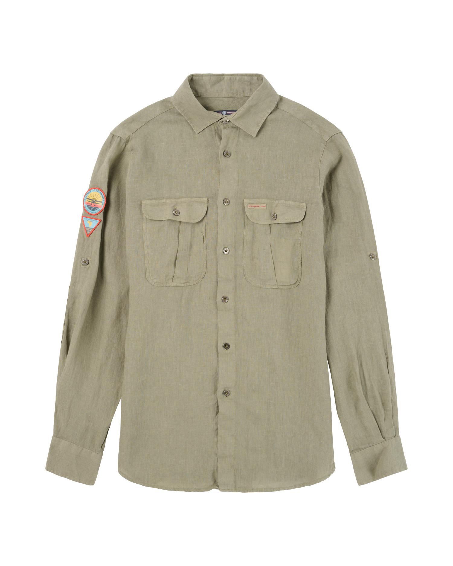 Amundsen Safari Linen Shirt Olive Ash