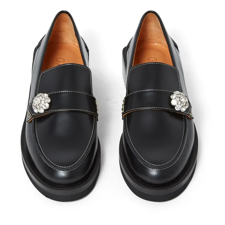 Ganni Mocassins Bijoux Cuir | Noir