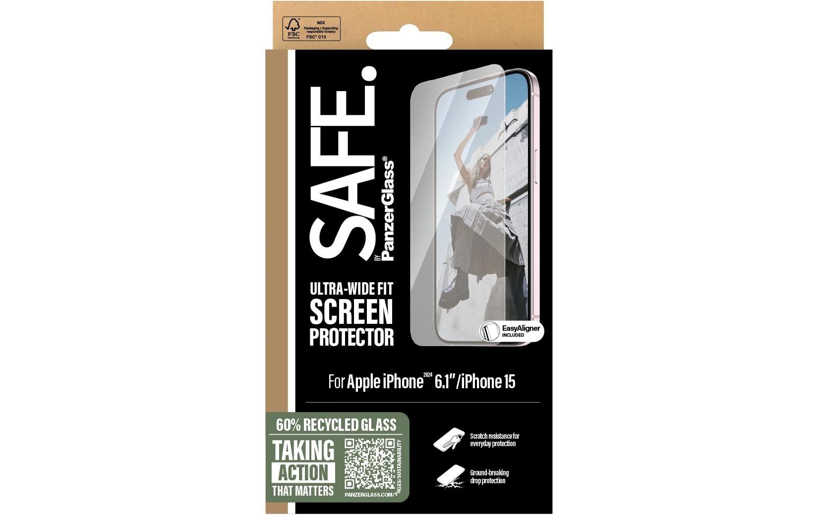 Displayschutz Ultra Wide Fit iPhone 15/iPhone 16Display-Schutzfolie für das Apple iPhone 15/iPhone 16