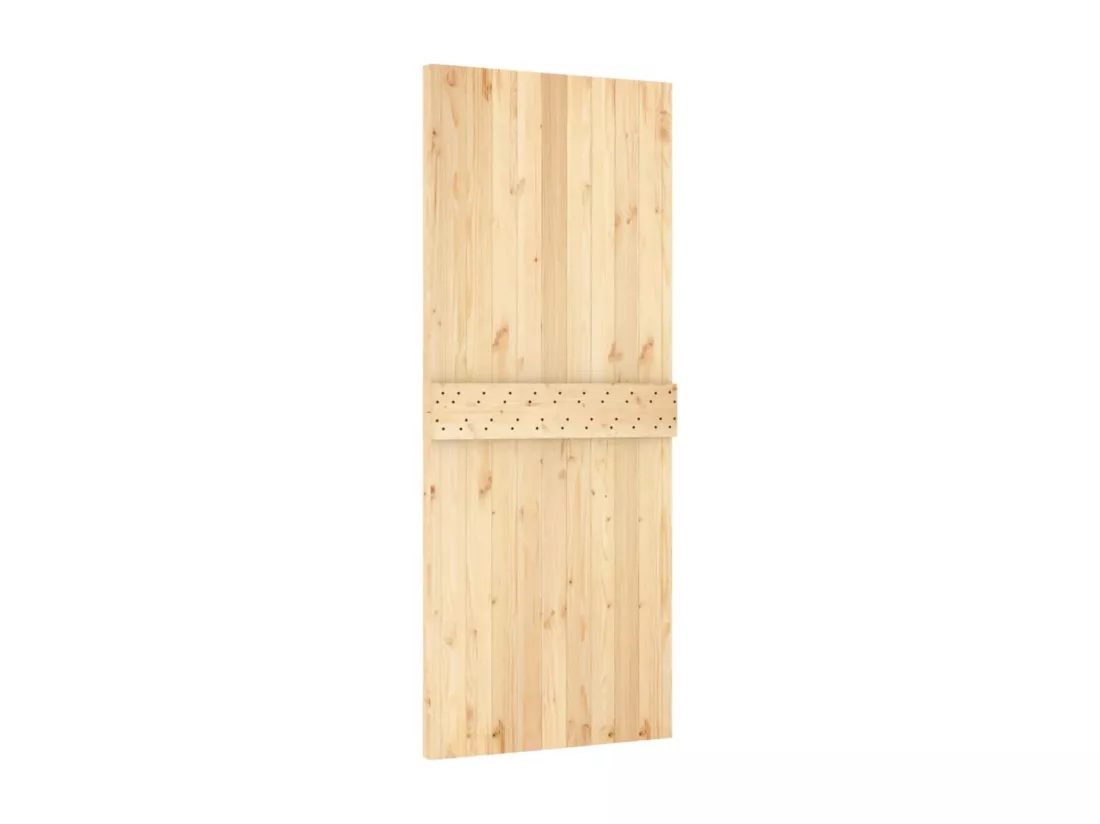 Porte coulissante et kit de quincaillerie 85x210 cm pin massif