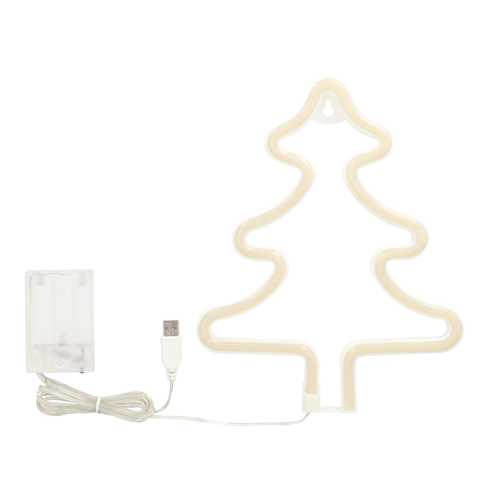 (25x20cm) Weihnachts LED Deko Licht Tannenbaum Hängelampe (Batterie / USB) - Grün