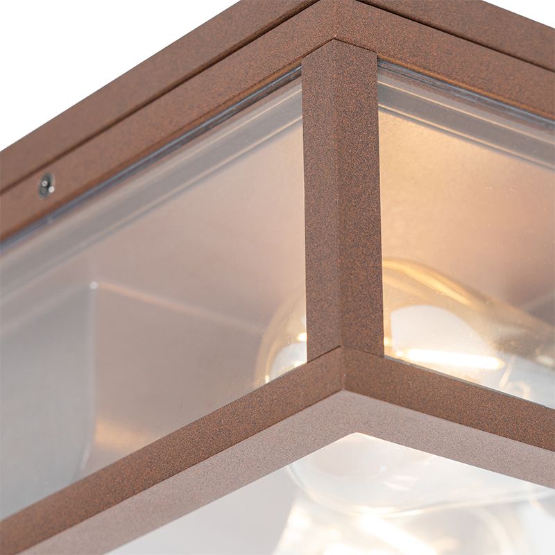 Industriële plafondlamp roestbruin IP44  2-lichts - Charlois