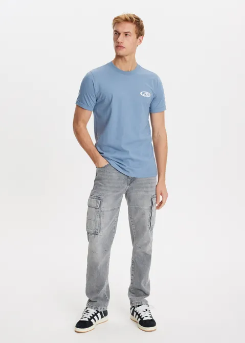 T-shirt met print wave logo jeans (GRS.BL)
