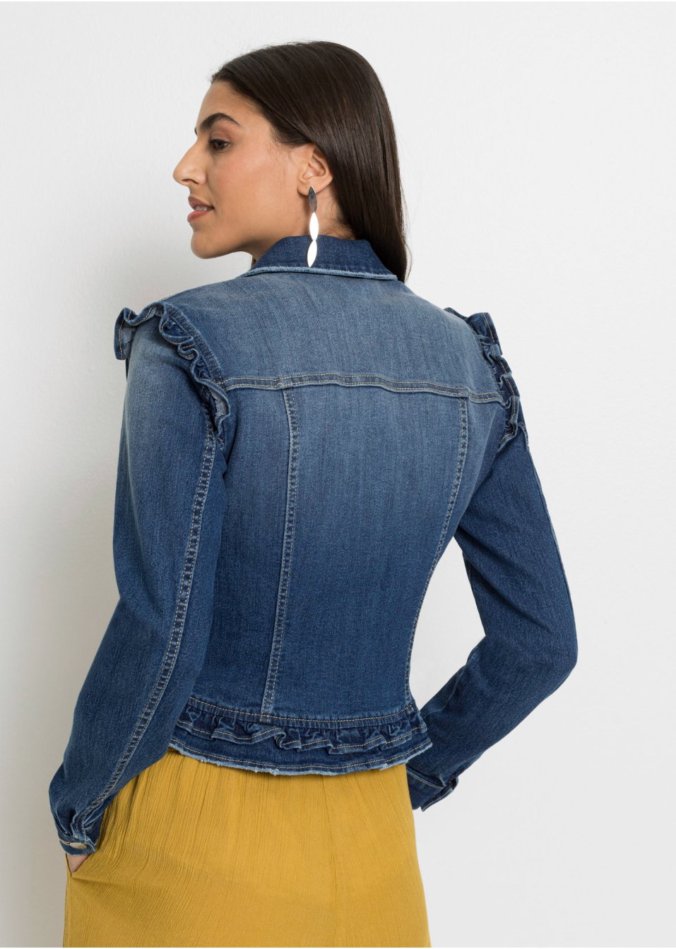 Veste en jean à volants