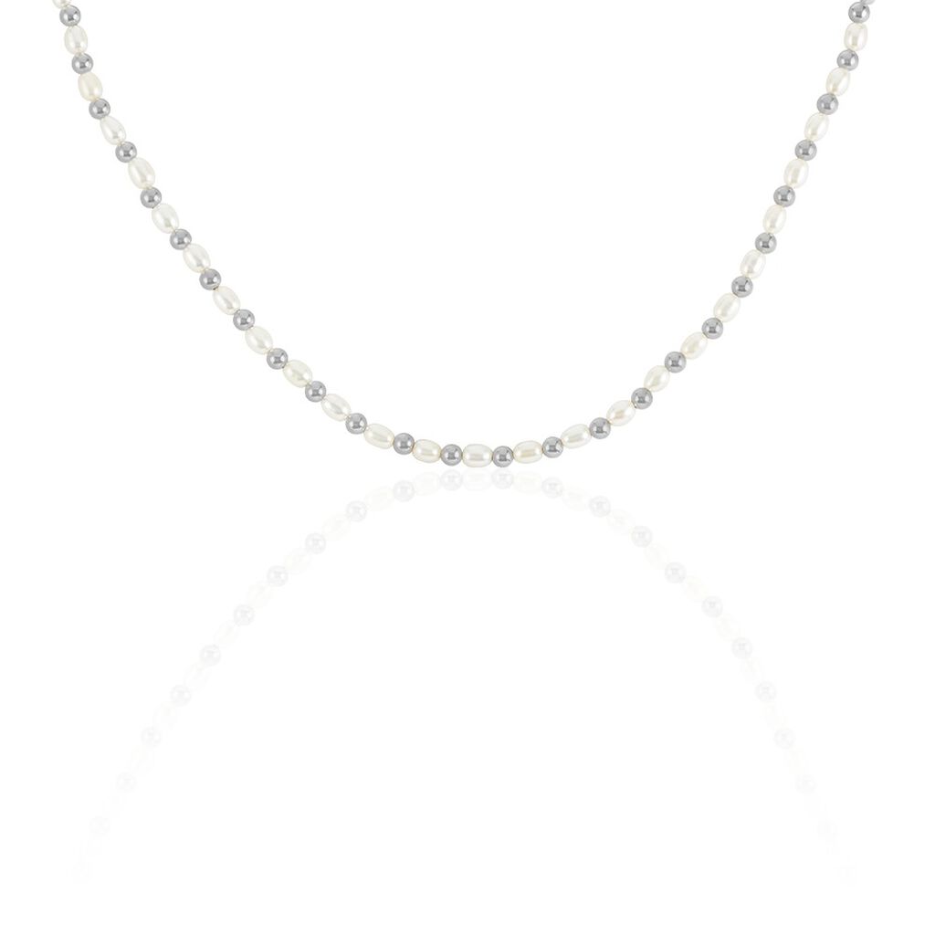 Collier Ras De Cou Argent Bede Perles De Culture