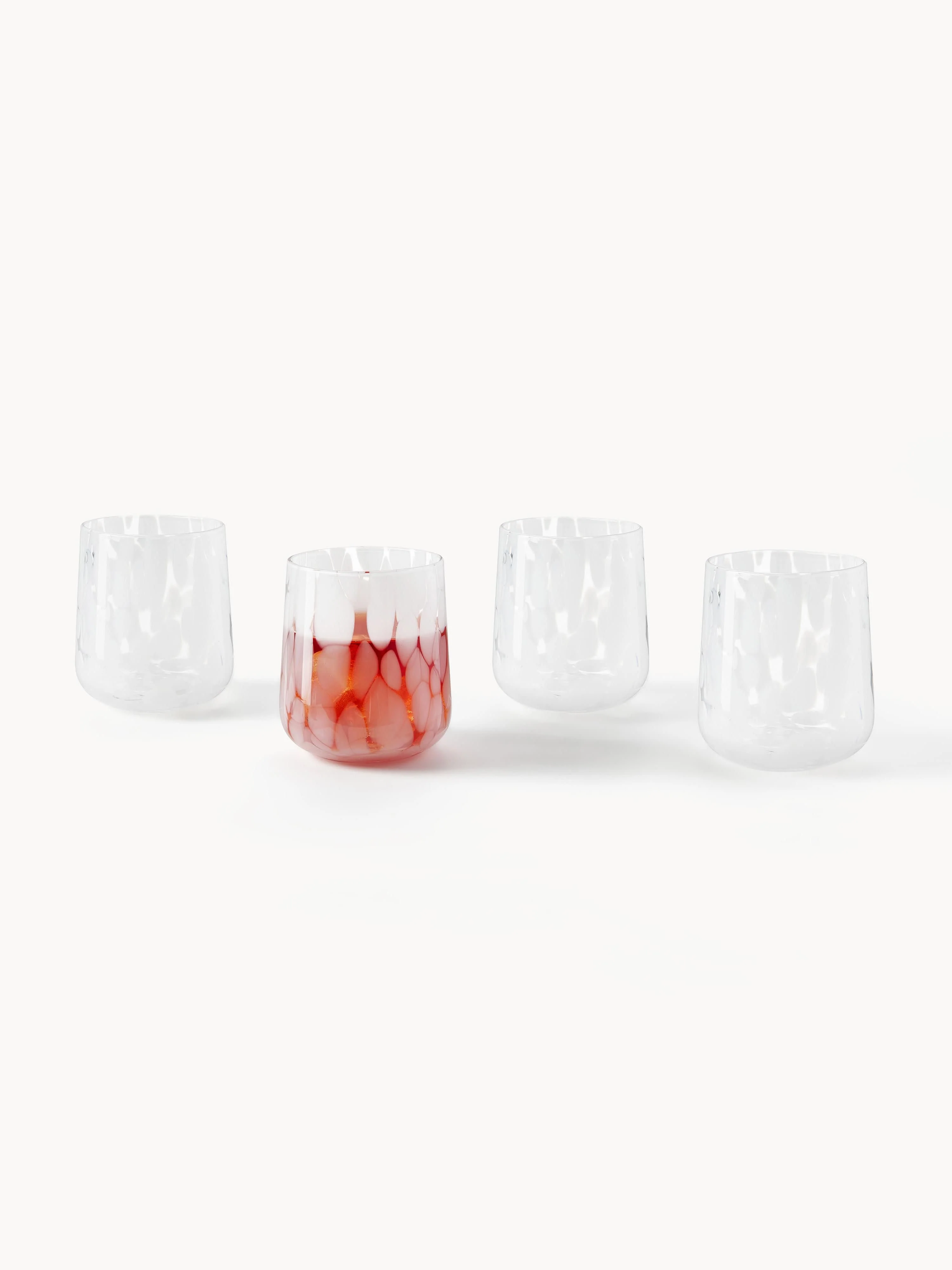 Handgemaakte gespikkelde drinkglazen Oakley, 4-delig