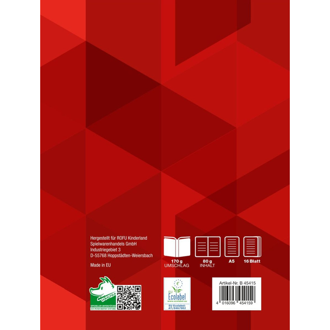 Schulheft A5 - Lineatur 3 - liniert - 16 Blatt