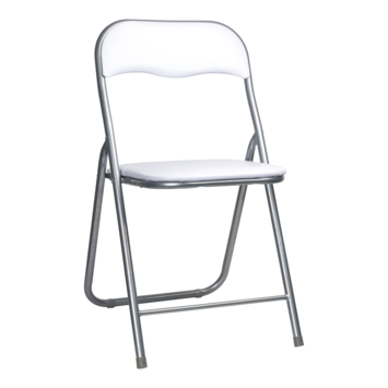 Klapstoel wit gecoat PVC metaal opklapbaar
