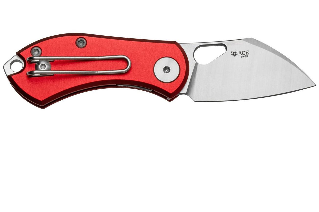 GiantMouse ACE Nibbler Red Aluminum, N690 zakmes, Ansø en Voxnaes design