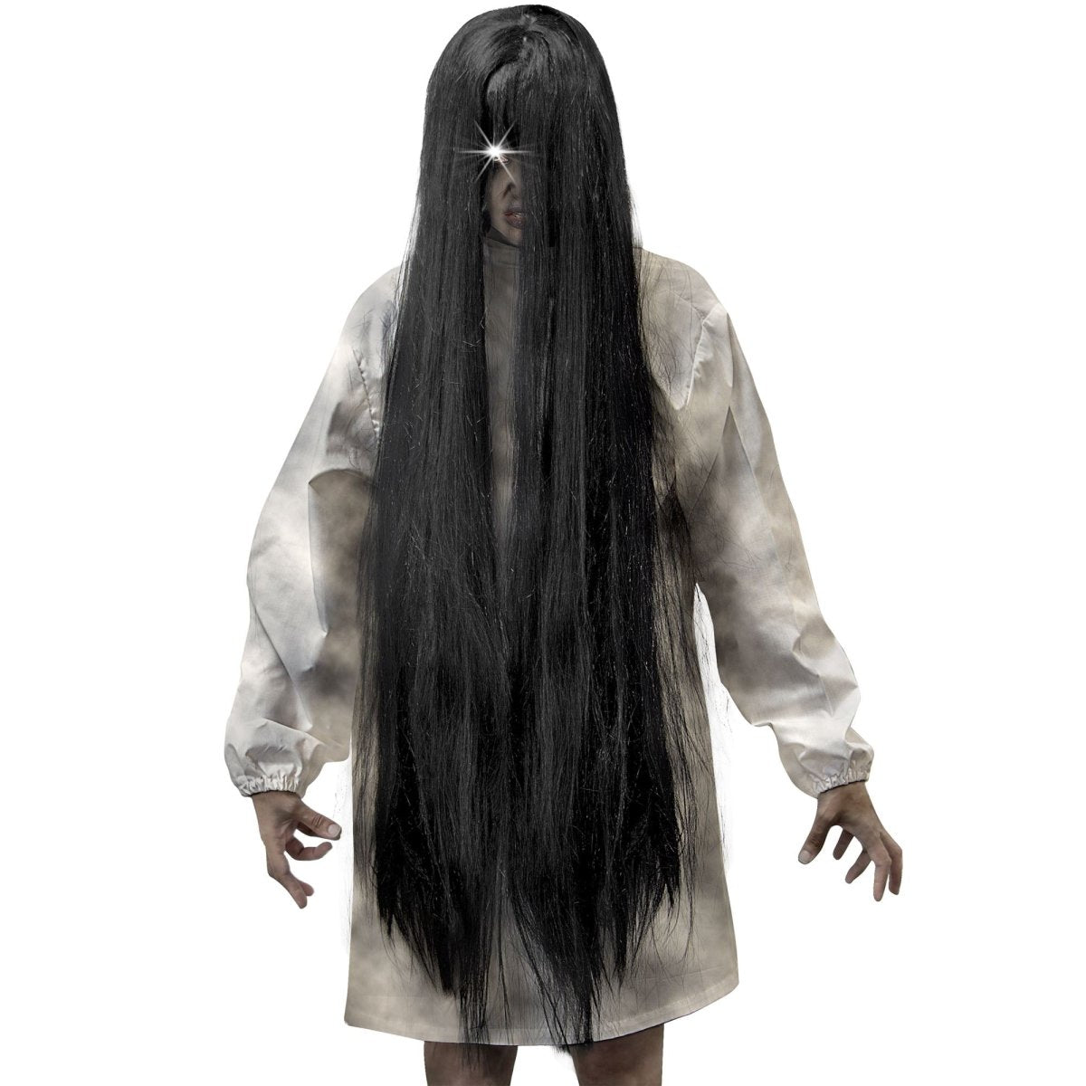 Halloween Pruik Zwart Geest 1m
