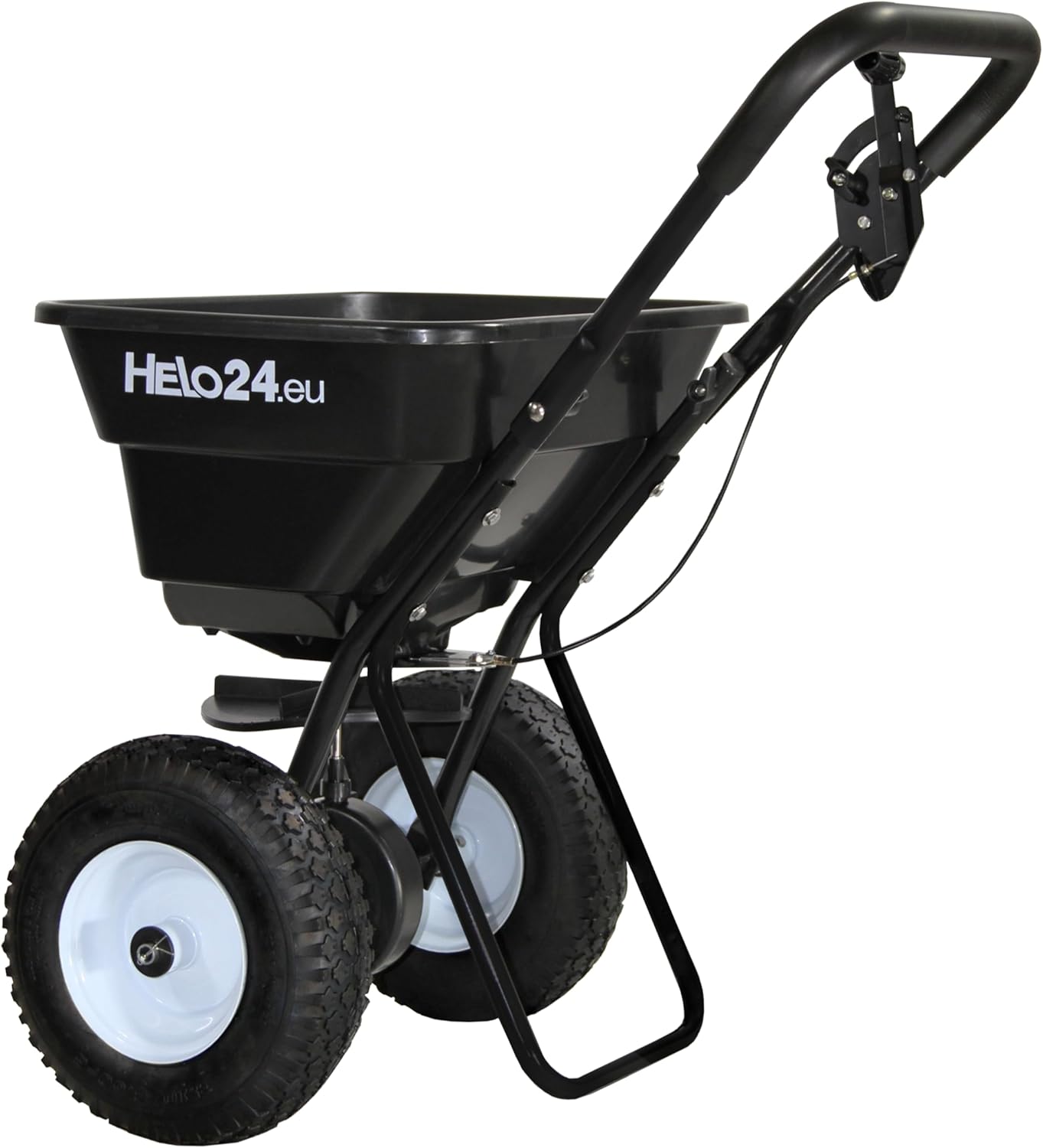 Helo Düngerstreuer Handstreuer Rasen Streuwagen Saatgutstreuer Salzstreuer Handstreuer 29L Streuer schwarz S2