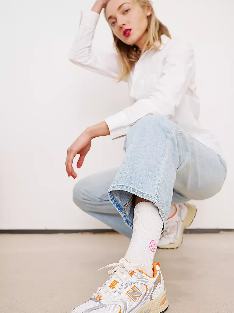 OOLEY Socken ICON PINK SMILE weiss weiss