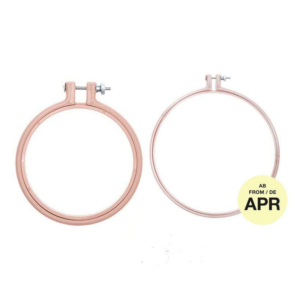 2 anneaux de broderie - rose 10,1 cm + mauve 20,3 cm