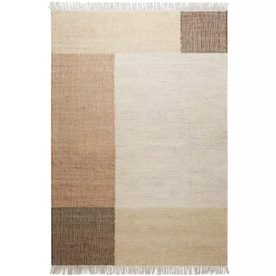 Green Looop Handweb-Teppich Valentin beige, braun