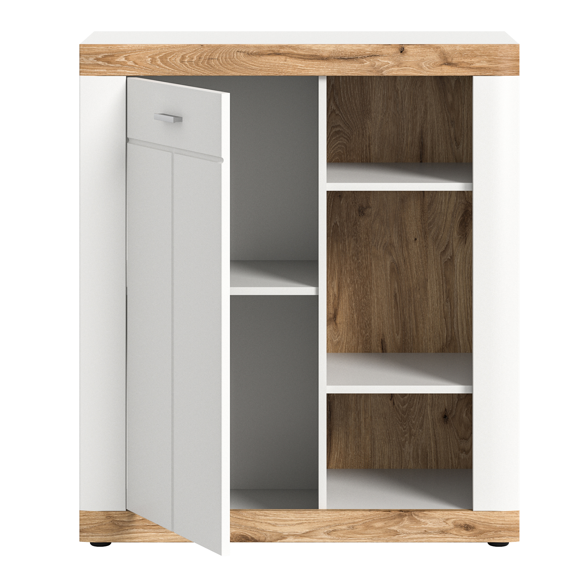 Kommode LAREDO - weiß-Nox Oak - 91 cm