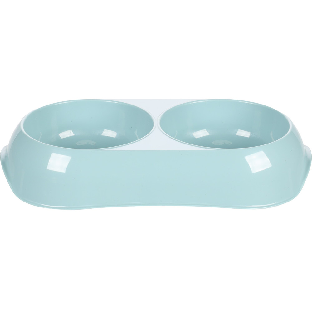 Gamelle double en plastique recyclé muk 2 x 200 ml pour chien et chat.
