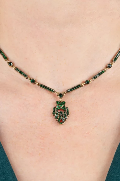 Lovely Art Deco ketting in smaragdgroen