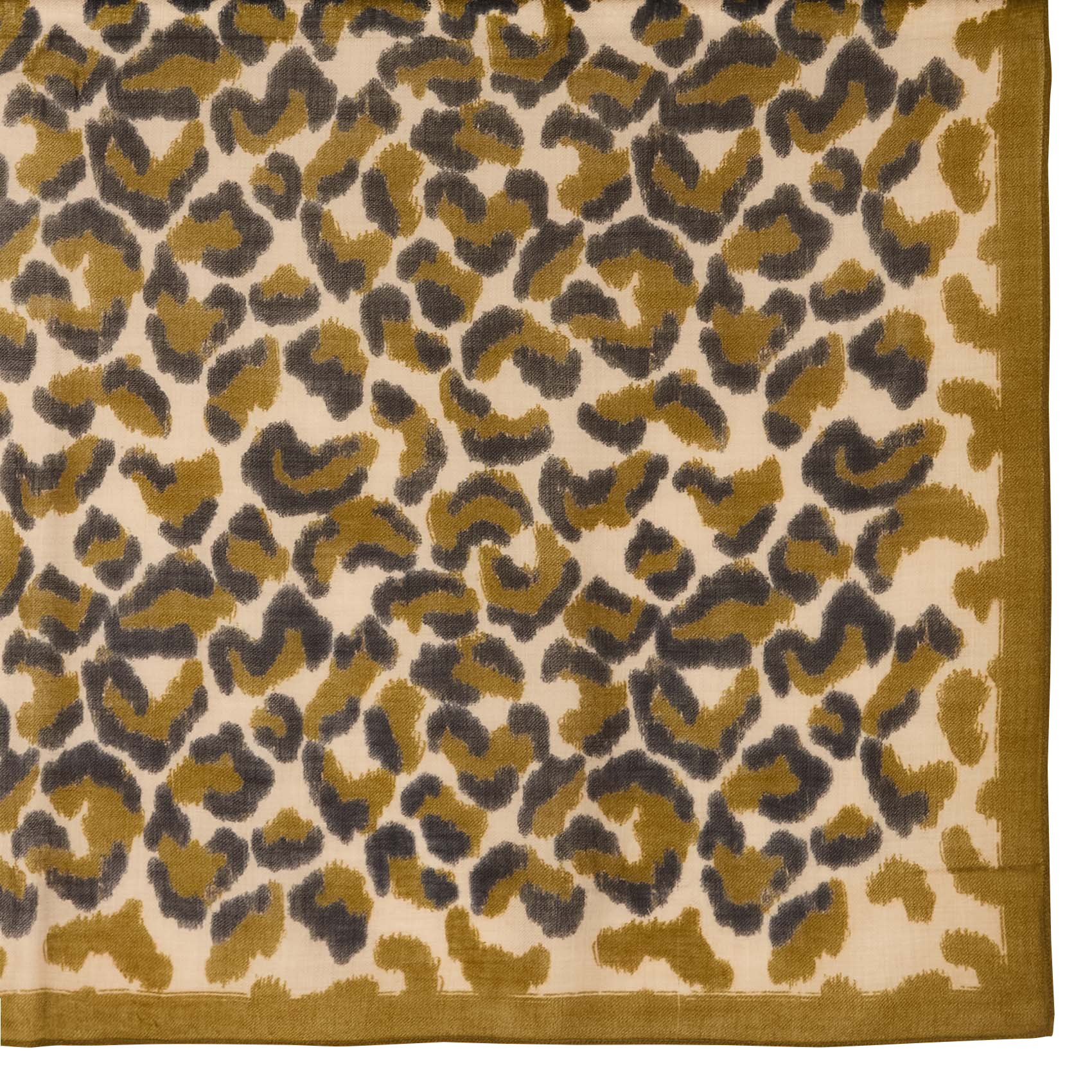 Foulard imprimé en laine | Marron