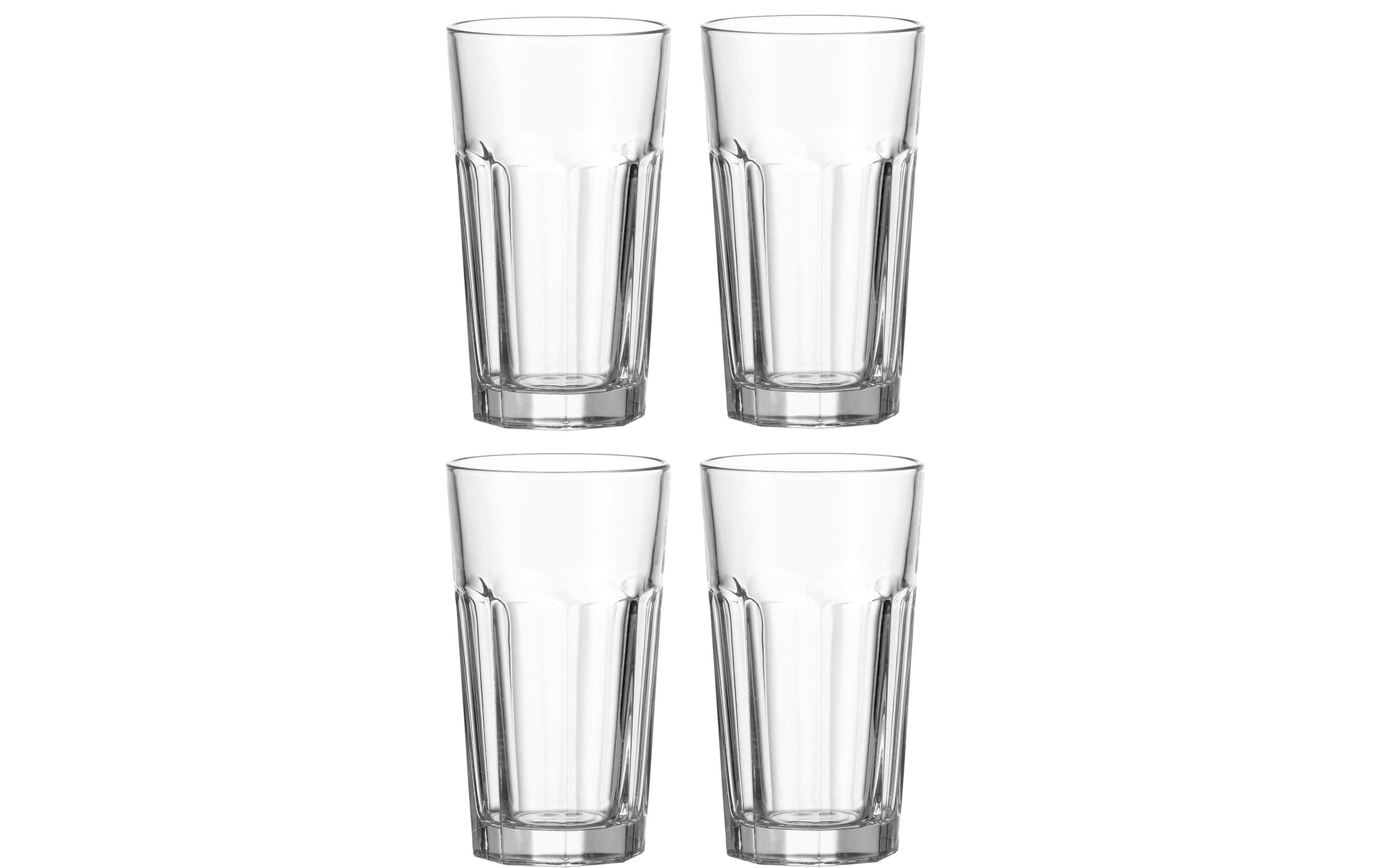 Longdrinkglas XL, Rock 540 ml, 4 Stück, TransparentLongdrinkbecher geeignet für Cocktails oder Longdrinks