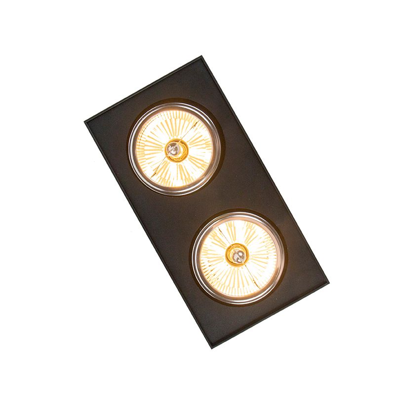 Design spot zwart vierkant 2-lichts - Kaya