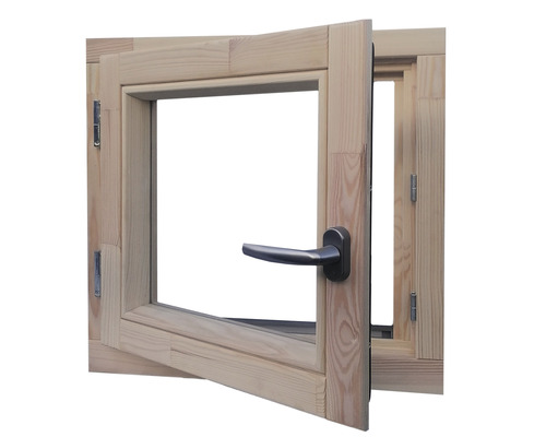 Tuinhuisraam, grenen, gegrond, 600x600 mm, DIN links