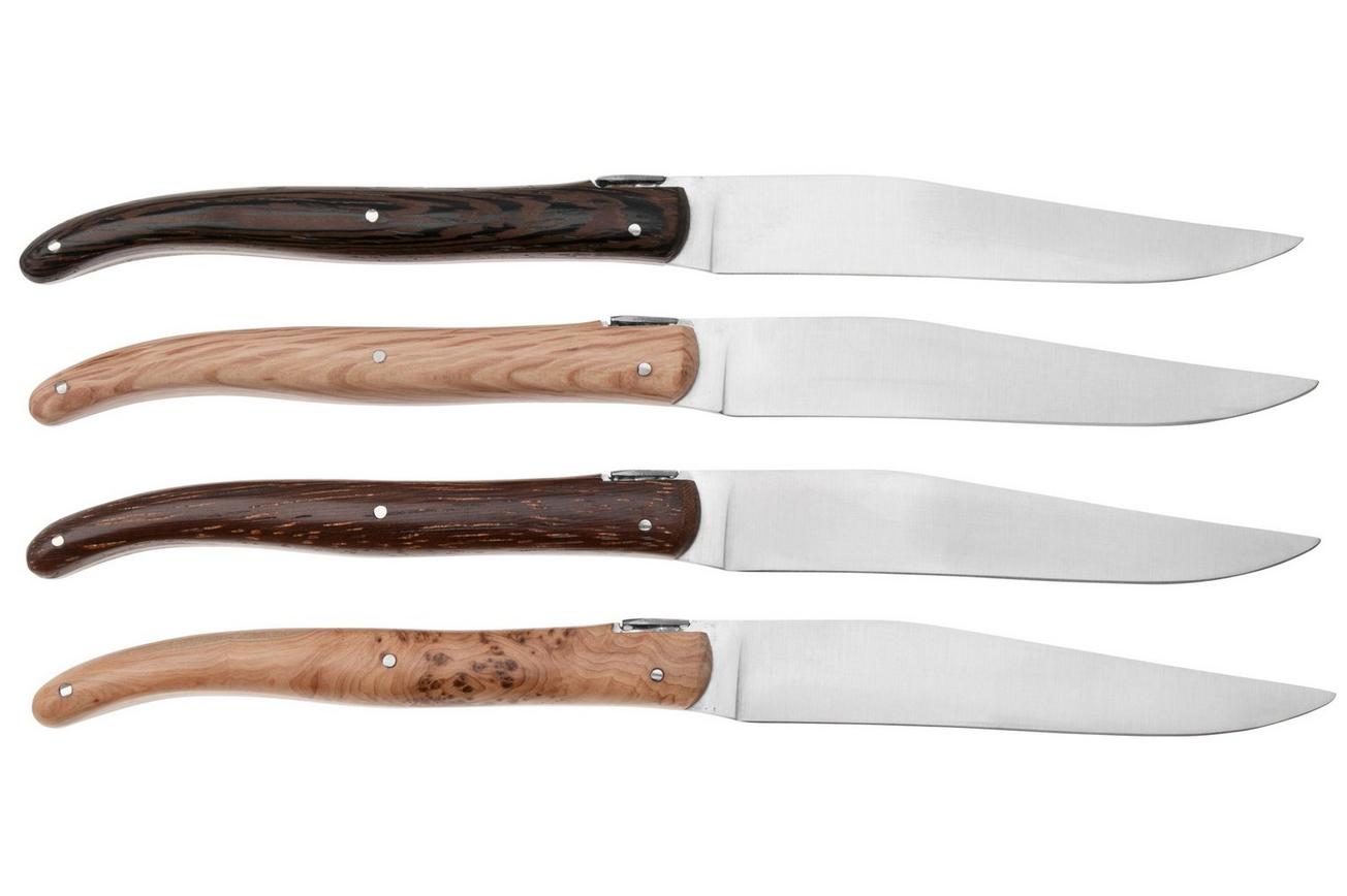 Laguiole en Aubrac 4MC99QFIHK, 4-delige steakmessenset French Wood