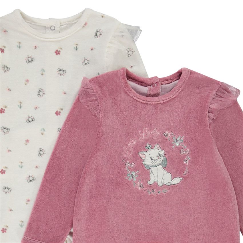Lot de 2 dors-bien Marie Disney pour bébé fille avec ouverture différentes selon l'âge - Fuchsia