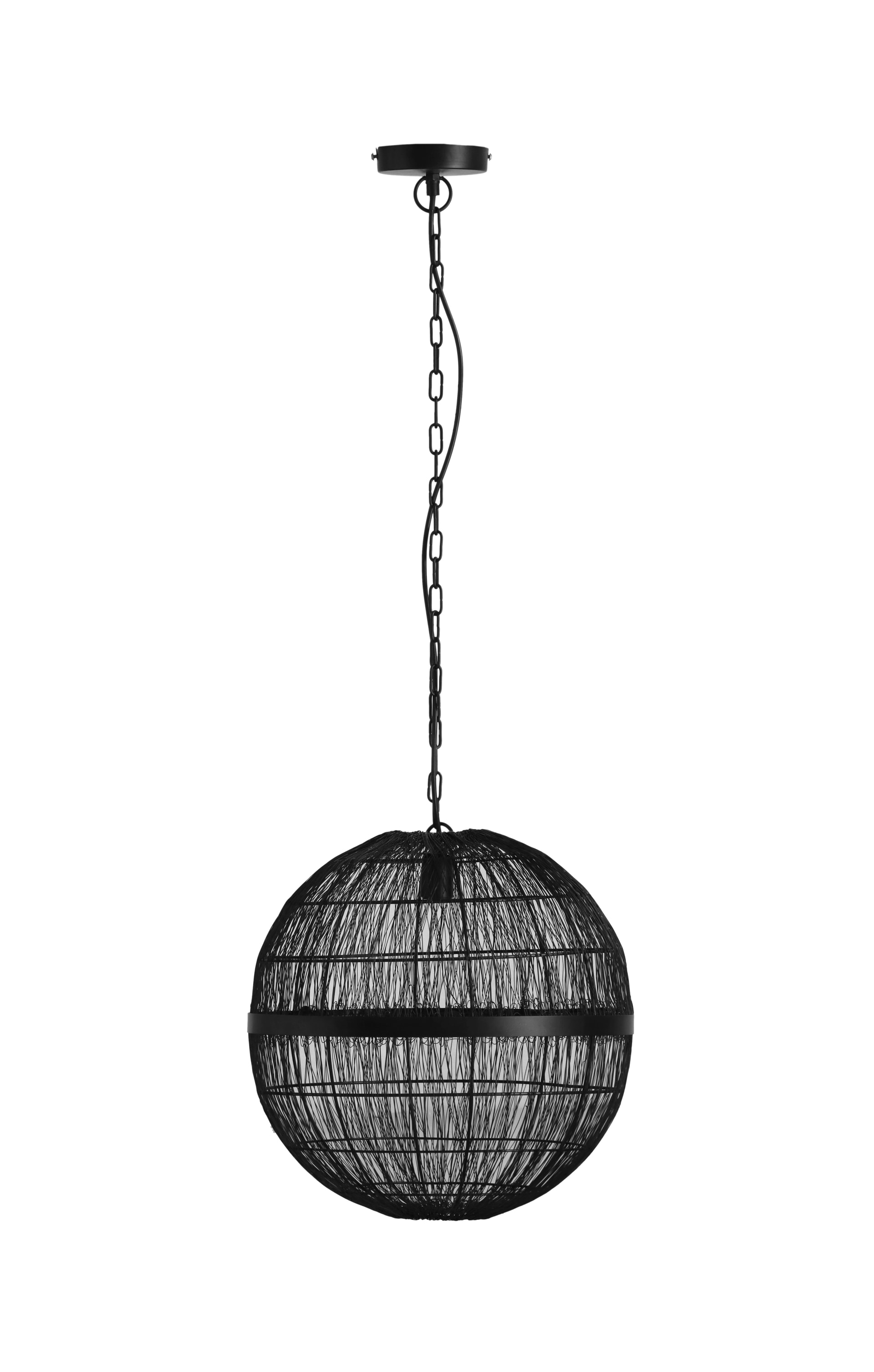 GLOBO Retrofit Pendelleuchte Hermi II 1-flg Schwarz 20cm H.120cm Metall,Geflecht,Matt,höheneinstellbar,Innen