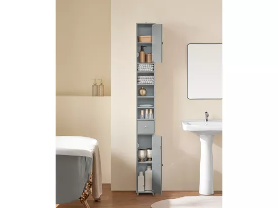 Meuble De Rangement Salle D Bain Meuble Colonne Armoire De Toilette Meuble Wc Gris, BZr34-hg