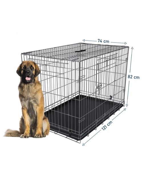 Adori Safety+ Bench Met 2 Deuren Grijs - Hondenbench