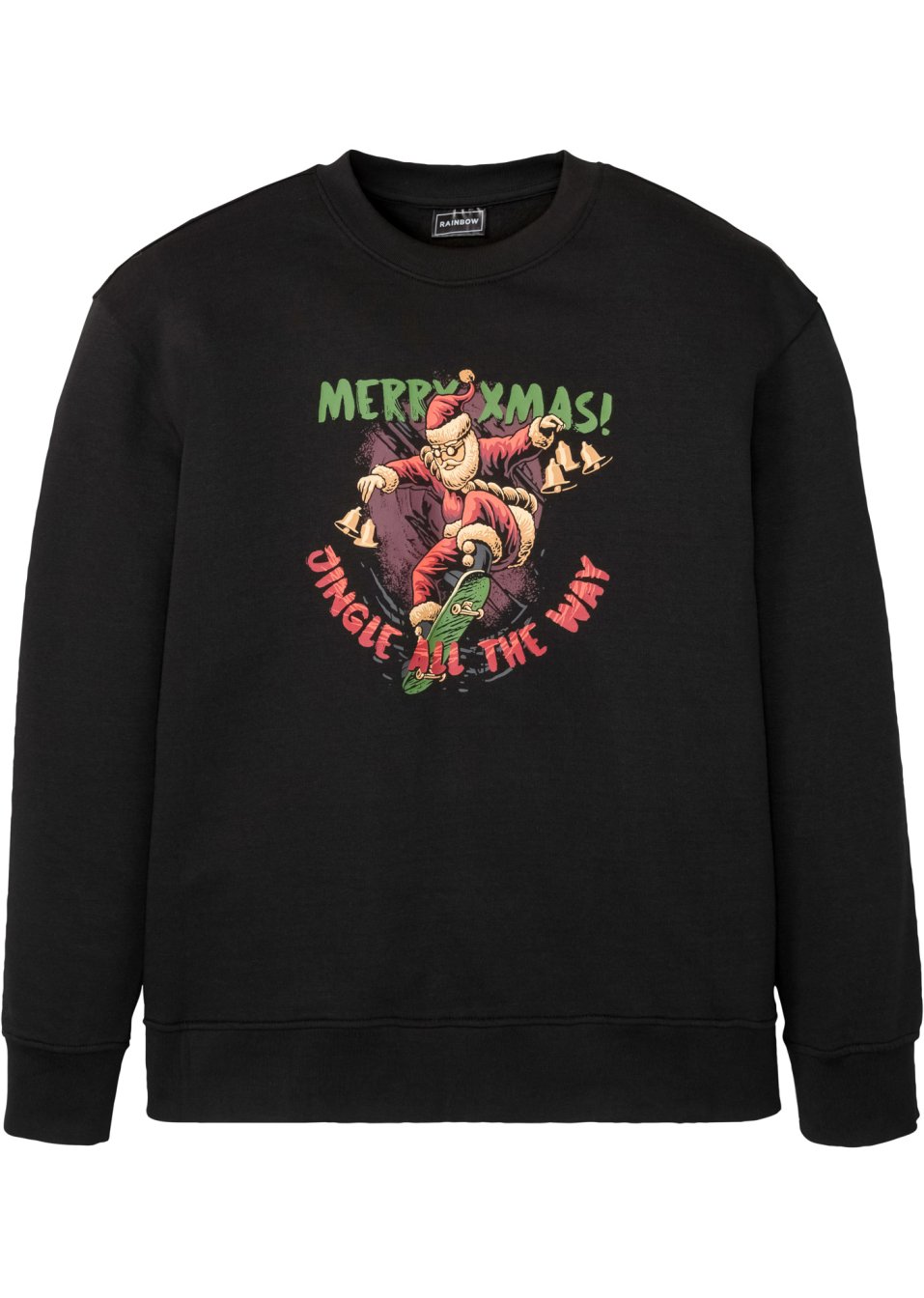 Sweat avec motif Noël et polyester recyclé, Loose Fit