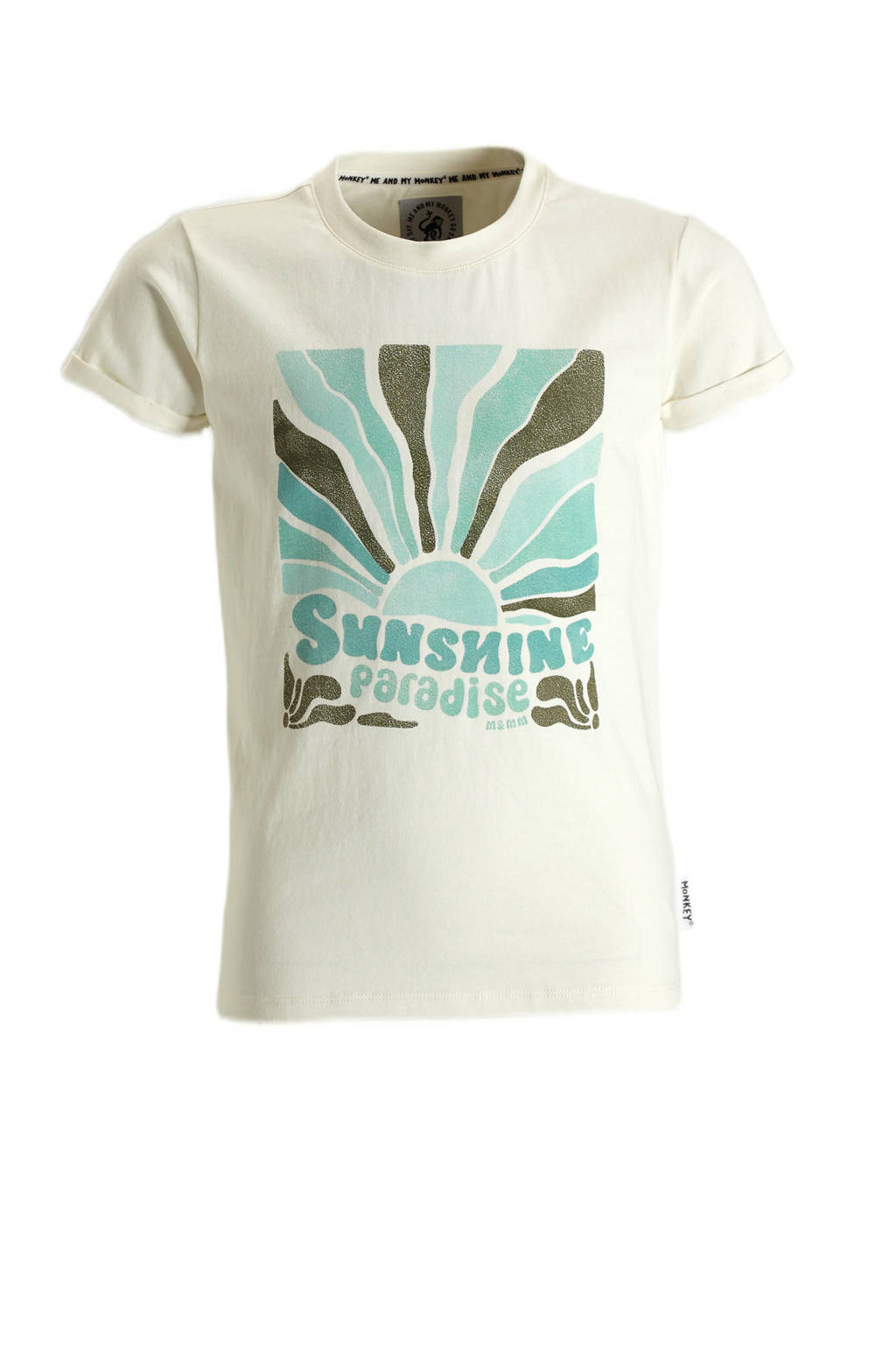 Me & My Monkey T-shirt Pakize met printopdruk wit