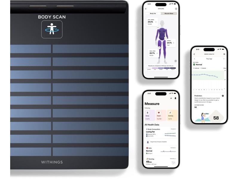 Withings Körperanalysewaage Body Scan Schwarz Gesundheitsstation