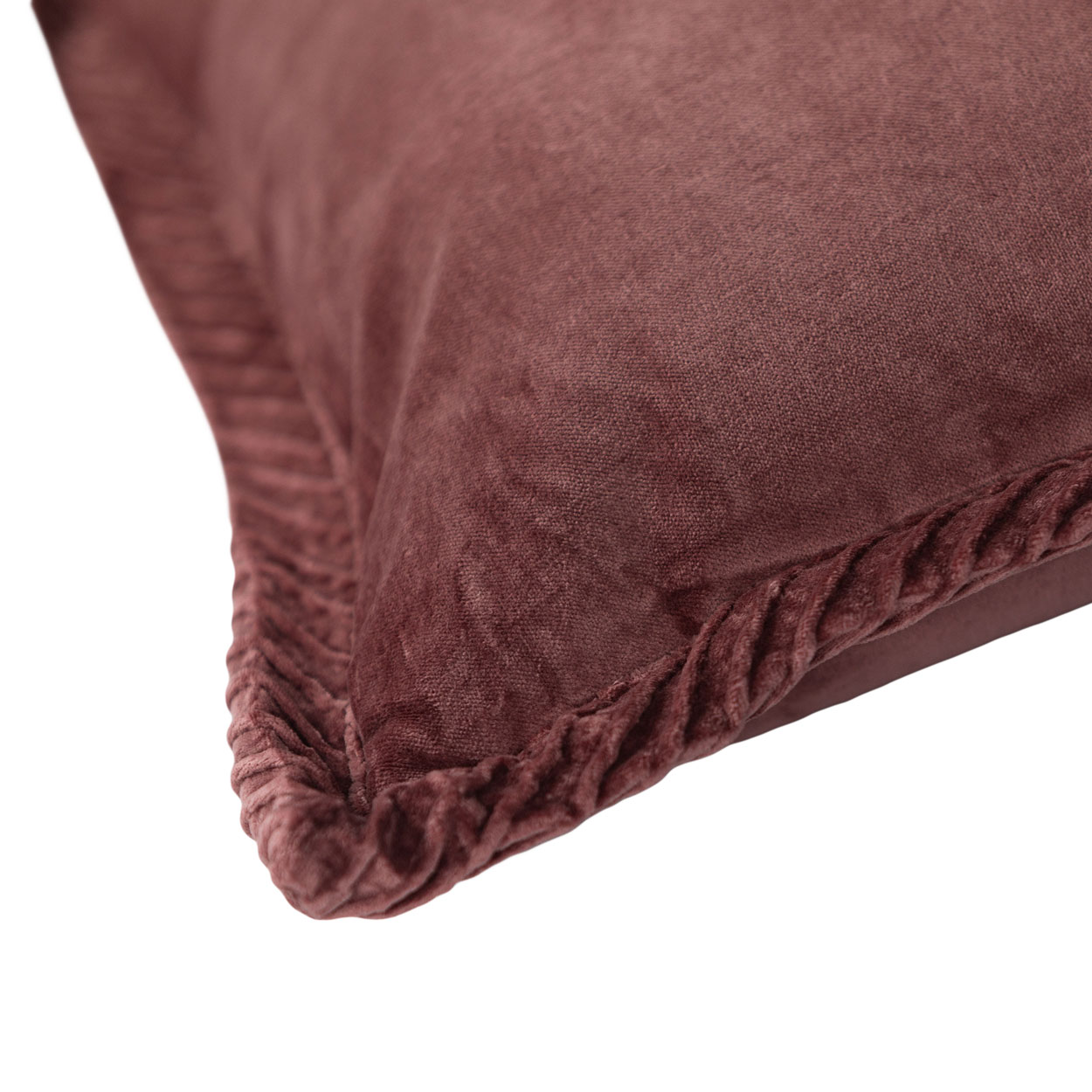 Sierkussen velours Tucked border newmineral 50x50 cm